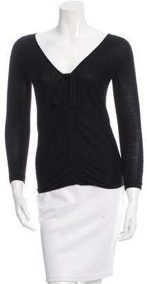 Vera Wang Ruched Cashmere Sweater