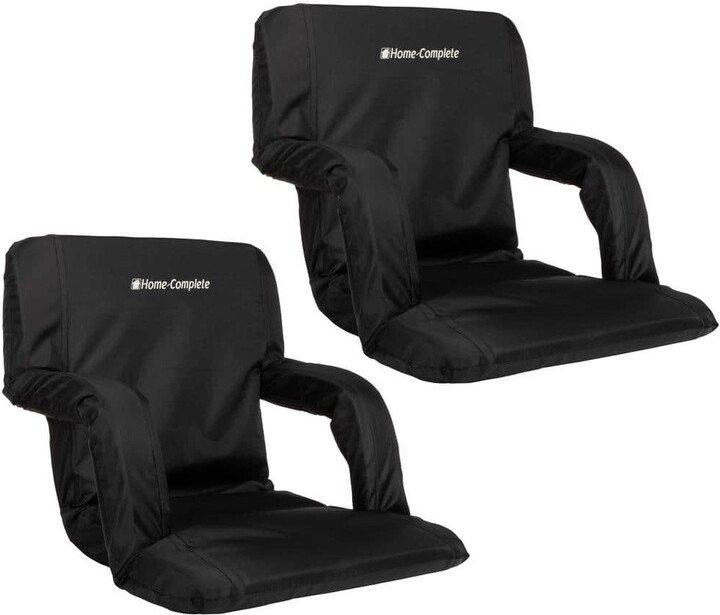 Home-Complete Stadium Seat Chair with Padded Back Support (2-Pack)