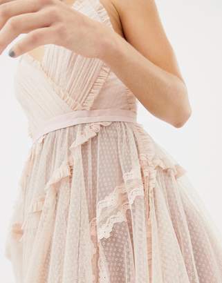Needle & Thread tulle cami skater dress in rose-Pink