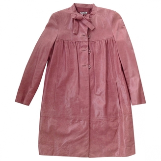 Miu Miu Pink Leather Coat