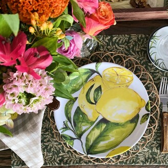 Fern&Co. - Citrus Collection Melamine Dinner Plate Set Of 4 Multicolour