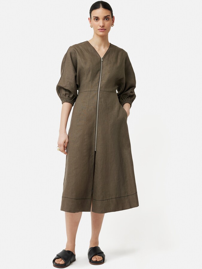 JigsawJigsaw Linen Zip Front Dress - ShopStyle