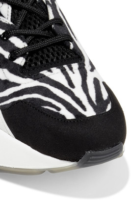 Stella McCartney Eclypse Mesh And Zebra-print Velvet Sneakers