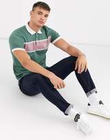 Thumbnail for your product : Pretty Green colour block polo in green and pink