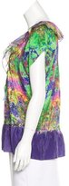 Thumbnail for your product : Tibi Abstract Print Short Sleeve Blouse