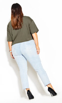 Thumbnail for your product : City Chic Boyfriend Crop Tee - khaki