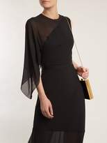Thumbnail for your product : Lanvin Asymmetric Draped Sleeve Silk Blend Gown - Womens - Black