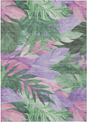 Red Barrel Studio 10' X 14' Sage And Mint Green Floral Washable Indoor Outdoor Area Rug