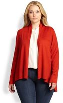 Thumbnail for your product : Eileen Fisher Eileen Fisher, Sizes 14-24 Wool Angled Long Cardigan