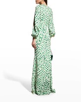 Thumbnail for your product : Brandon Maxwell Audrey Dot-Print Blouson-Sleeve Gown