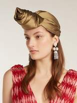 Thumbnail for your product : Julia Clancey - Reversible Silk Turban Hat - Womens - Gold