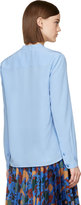 Thumbnail for your product : Stella McCartney Oxford Blue Crêpe de Chine Button-Up Blouse