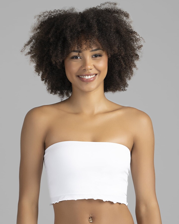 No Boundaries Women’s Ruffle Bandeau, Sizes XS-3XL