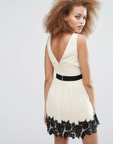 Thumbnail for your product : Little Mistress Skater Dress With Lace Border