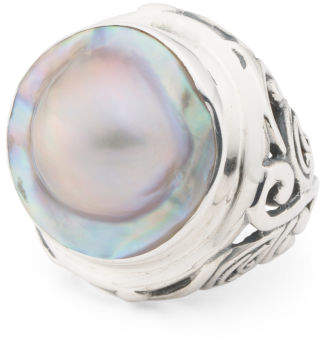 Made In Bali Sterling Silver Mabe Pearl Ring