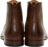 Thumbnail for your product : Alexander McQueen Coffee & Tan Tumbled Leather Lace-Up Boots