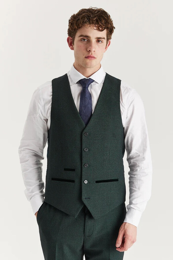 Paul Andrew Regent Plaid Check Waistcoat