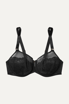 Chantelle - Pyramide Stretch-tulle And Lace Underwired Bra - Black