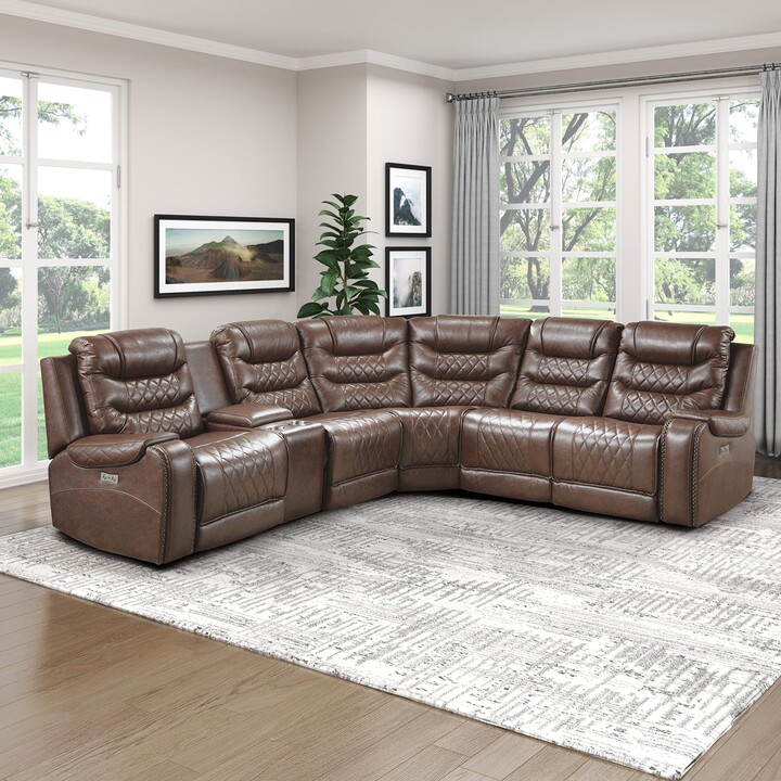 Lexicon Derringer Modular Wall Hugger Power Reclining Sectional Sofa