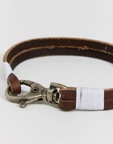 Thumbnail for your product : Jack and Jones Leather Bracelet With Metal Hook