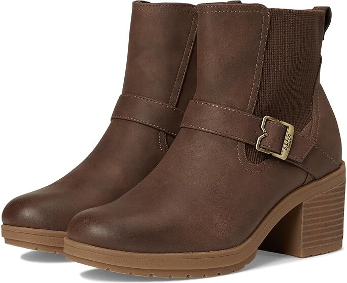 Dr. Scholl's Parker Zip Short Boots Women's Boots Dark Brown : 7.5 M, Faux Leather