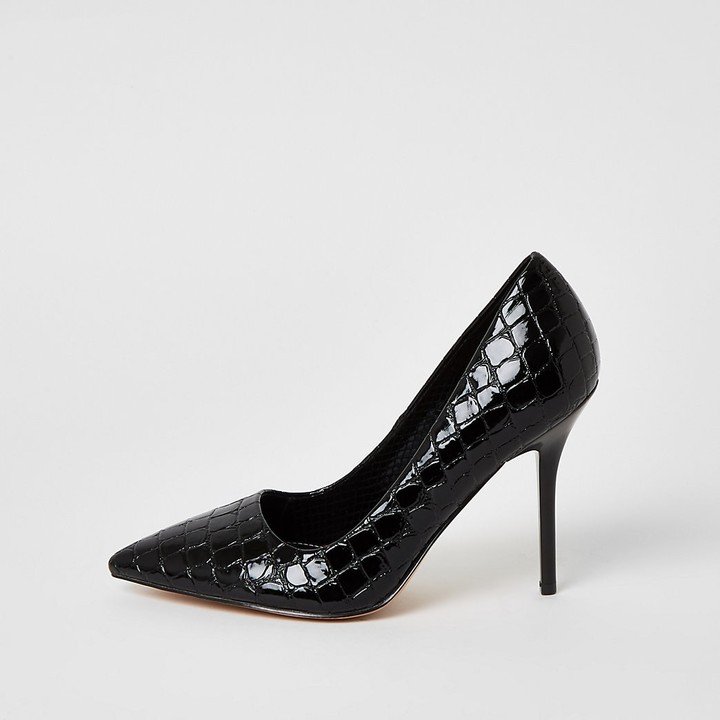 black patent wide fit shoes