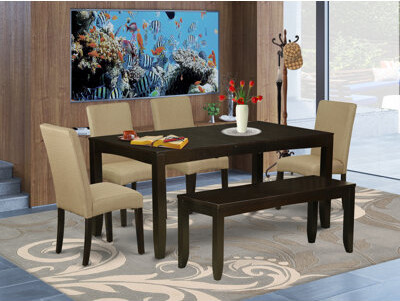Winston Porter Curwood 6 Piece Extendable Solid Wood Dining Set