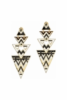 Thumbnail for your product : House Of Harlow 14KT Gold Triangle Drop Earrings in White