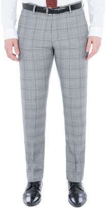 Gibson Men's Grey Trousers With Purple Over Check
