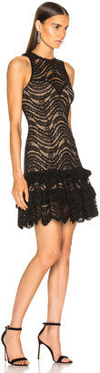 Jonathan Simkhai for FWRD Sleeveless Ruffle Lace Dress in Black | FWRD