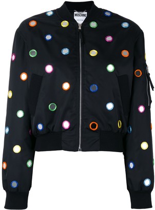 Moschino mirror embroidered bomber jacket