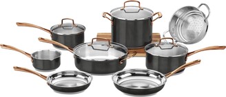 Cuisinart Onyx Black & Rose Gold 12-Pc Stainless Steel Cookware Set, Created for Macy's