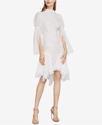 BCBGMAXAZRIA Asymmetrical Lace Sheath Dress
