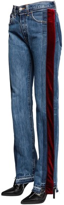 Forte Dei Marmi Couture Zac Velvet & Denim Patchwork Jeans