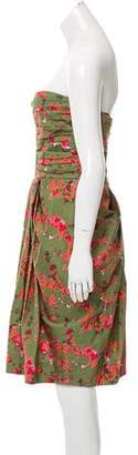 Thakoon Strapless Floral Print Dress