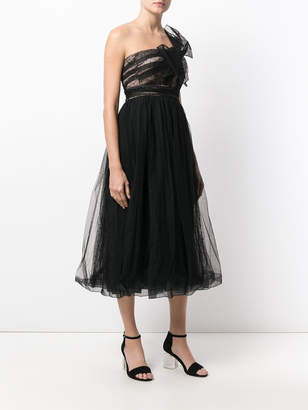 RED Valentino one shoulder bow detail tulle dress