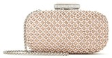 Thumbnail for your product : Oscar de la Renta Nude Embroidered Leather Goa Clutch
