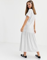 Thumbnail for your product : ASOS DESIGN t-shirt maxi dress with tiered dropped hem in grey marl