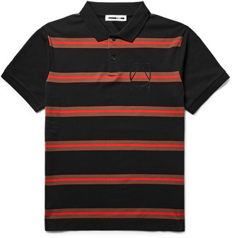 McQ Striped Cotton-Piqué Polo Shirt