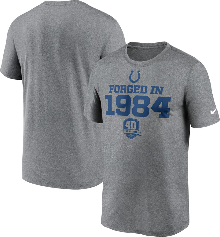 Nike Men's Heather Gray Indianapolis Colts 40th Anniversary Legend Performance T-Shirt