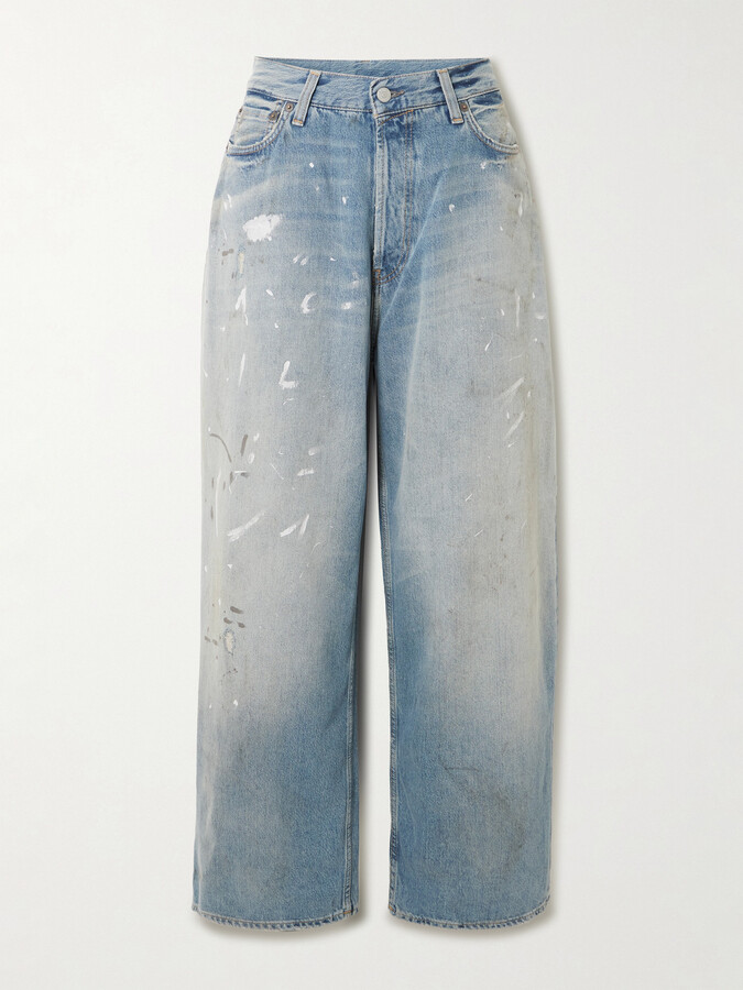 Acne Studios - 2023 Distressed Organic Low-rise Wide-leg Jeans - Blue