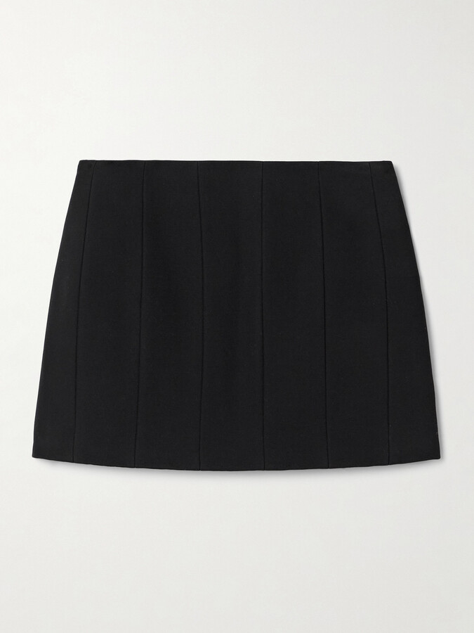 KHAITE Meelar Paneled Woven Mini Skirt - Black