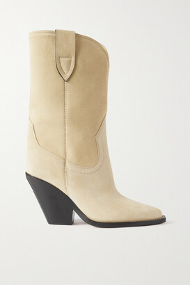 Isabel Marant Laxime Suede Ankle Boots - Beige - FR41