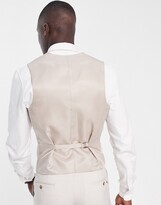 Thumbnail for your product : Noak slim premium fabric vest in stone micro texture with stretch