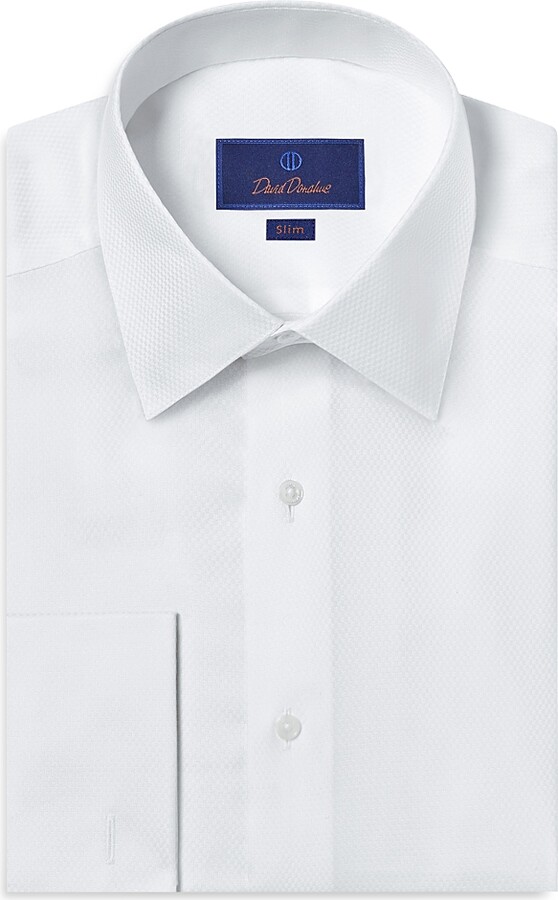 David Donahue Slim Fit Boxed French Cuff Formal Shirt