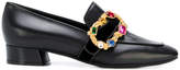 Thumbnail for your product : Casadei crystal buckle loafers