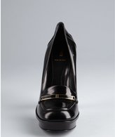 Thumbnail for your product : Fendi Black Leather Logo Platform Loafers