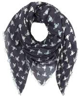 Vivienne Westwood Navy Blue Absence of Orbs Woven Modal and Wool Wrap
