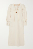 Thumbnail for your product : ANNA MASON Camille Lace-up Organic Cotton Midi Dress