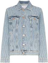 Thumbnail for your product : Filles a papa Crystal swirl embellished denim jacket